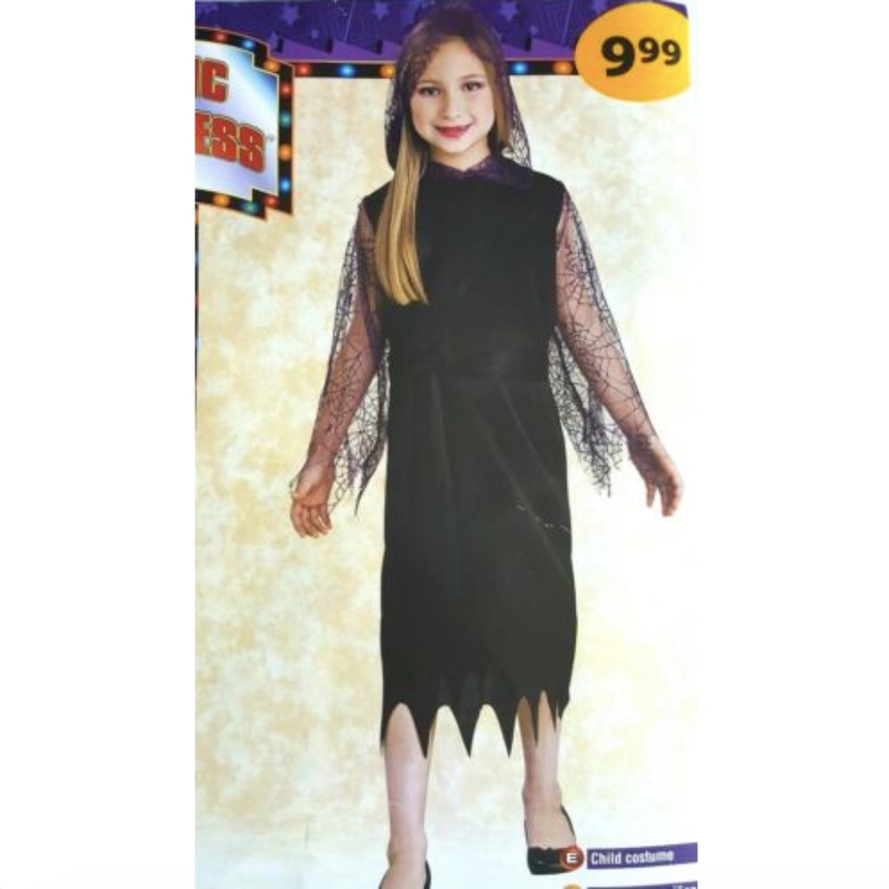 Girls Gothic Vampiress Halloween Costume Dress size 8/10 medium *